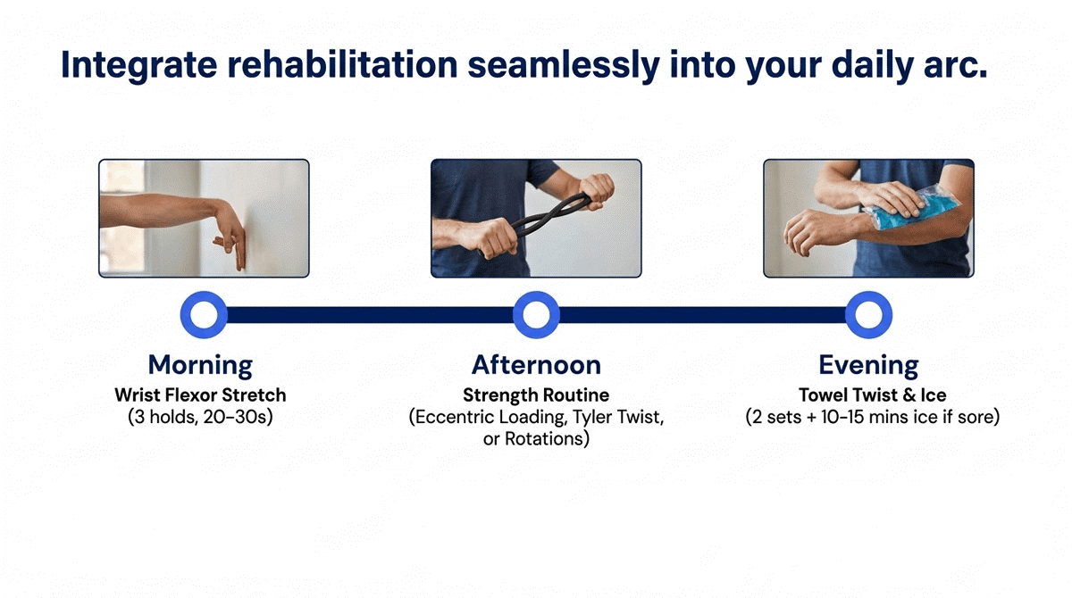 Your step-by-step daily tennis elbow exercise schedule